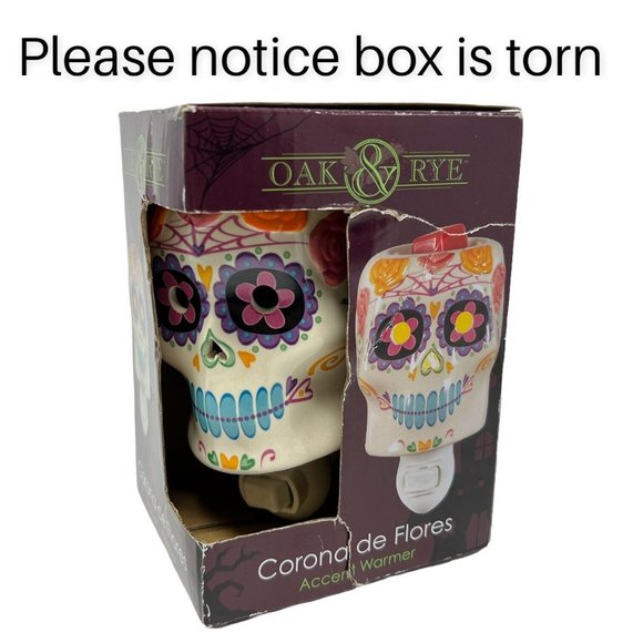 Day of the Dead Sugar Skull Wax Warmer Plug In Night Light New - Picture 6 of 6
